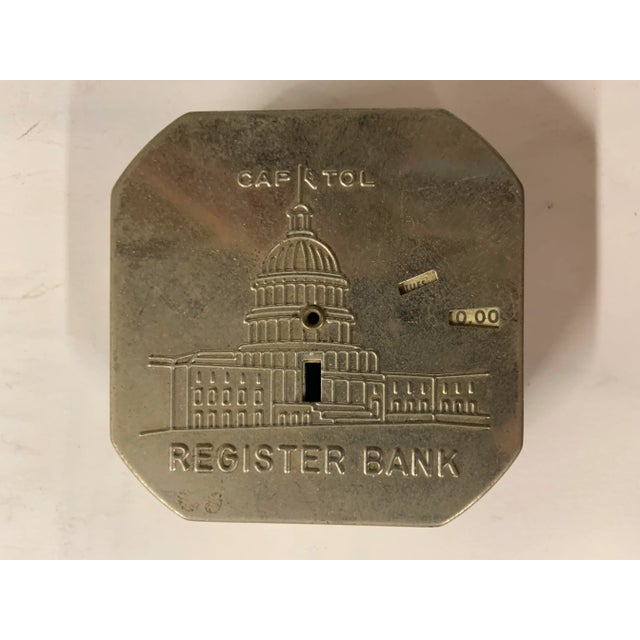 1940s Vintage Capitol Register Metal Savings Bank For Sale - Image 5 of 5
