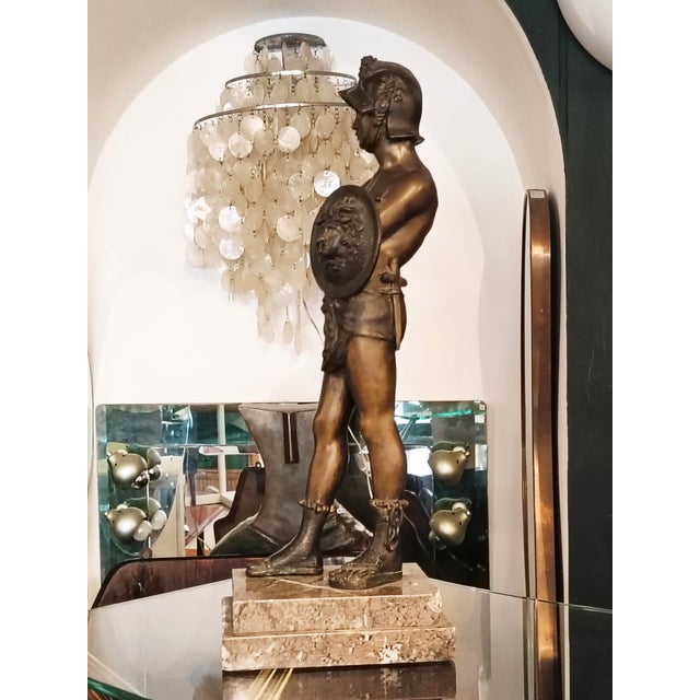 Bronze Perseus Sculpture on a Marble Base, Italy, 1900s For Sale - Image 6 of 9
