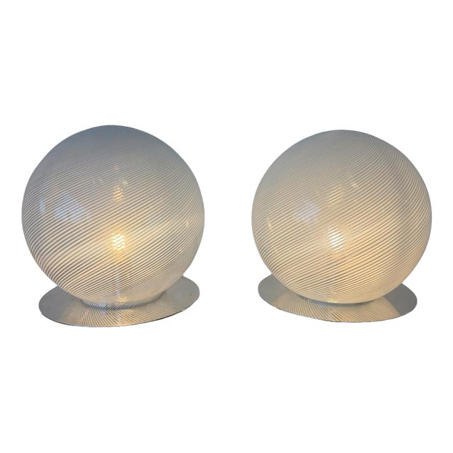 Table Lamps by L. Diaz De Santillan for Venini, 1970s, Set of 2 For Sale