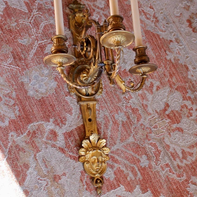 19th Century Antique French Régence Style Gilt Bronze Sconces - A Pair For Sale - Image 10 of 12