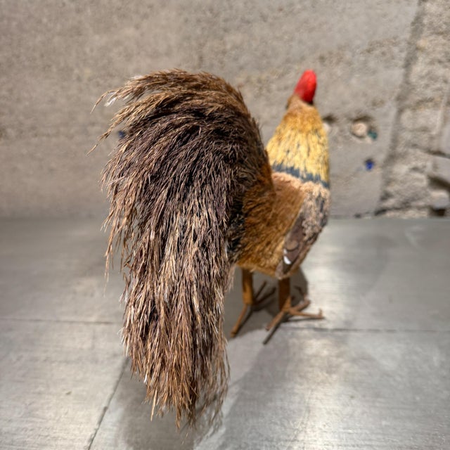 For your consideration, a decorative rooster figurine handcrafted from natural straw, sisal, and dried plant fibers Built...