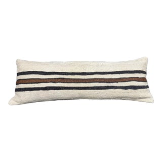 Turkish Hemp Pillow Cushion Natural Beige Black Cushion Cover 14x40 For Sale