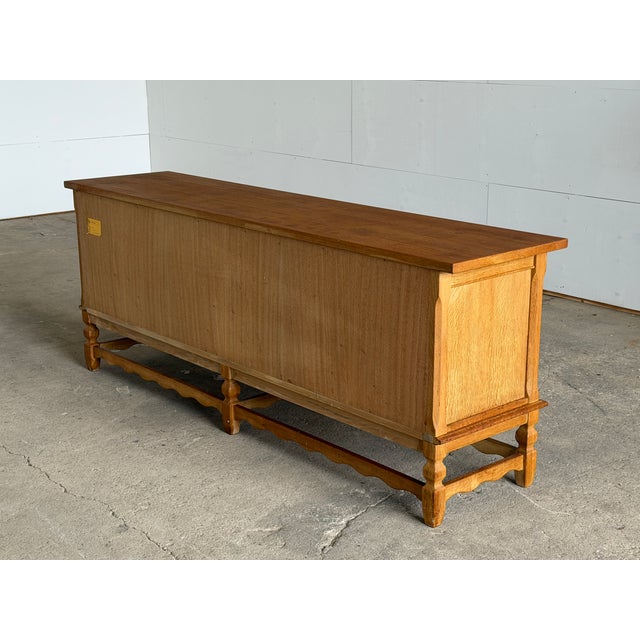 Brutalist Danish Low Sideboard by Henning Kjærnulf for Nyrup Møbelfabrik, 1960s For Sale - Image 12 of 17