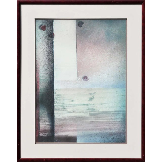 Contemporary Geometric Abstract Mixed-Media Painting by Charles Bernell, Framed For Sale