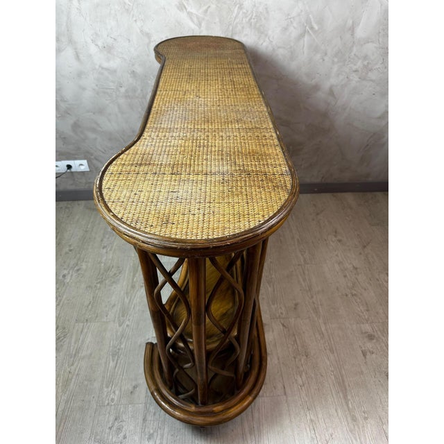 Rattan Bar and Stools, 1960, Set of 3 For Sale - Image 6 of 17