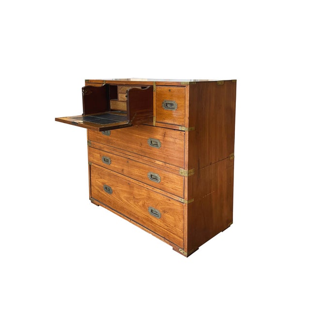 19th Century Victorian Campaign Chest of Drawers For Sale - Image 4 of 11