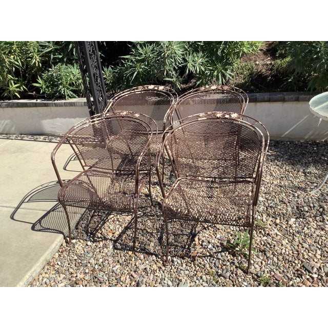Russell Woodard Wrought Iron Vintage Patio Chairs Set 4 Chairish