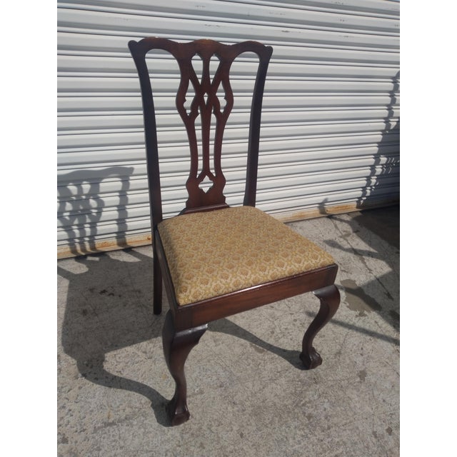 Early 20th Century Walnut Chippendale Ball & Claw Style Dining Chairs - Set of 6 For Sale - Image 9 of 10