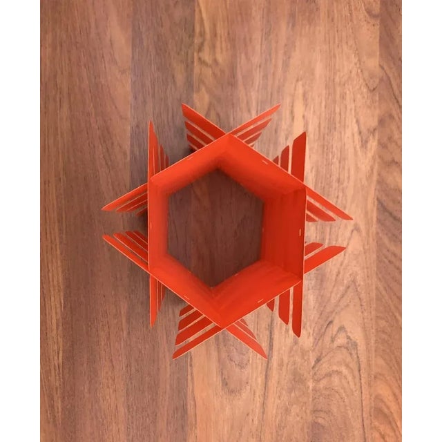 Orange Mid-Century Space Age Orange Folding Pendant Lamp by Gunner Jensen, 1970s For Sale - Image 8 of 11