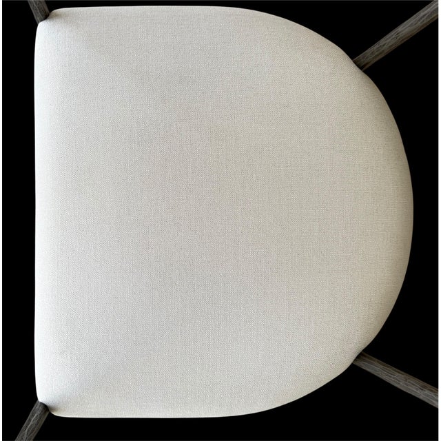 2025 Rh Chair Thaddeus Curved Forged Pewter Fabric Seat Side Restoration Hardware Barrelback Slope Arm For Sale In Los Angeles - Image 6 of 10