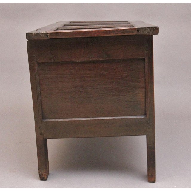 Early 18th Century Antique Oak Coffer, 1720 For Sale - Image 5 of 10
