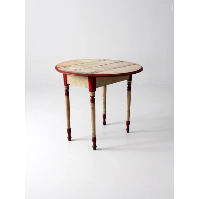 Antique Drop Leaf Accent Table For Sale - Image 9 of 13