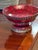 Vintage Red Marble-Style Pedestal Elegant Compote Bowl With Ornate Brass Finish For Sale - Image 6 of 7