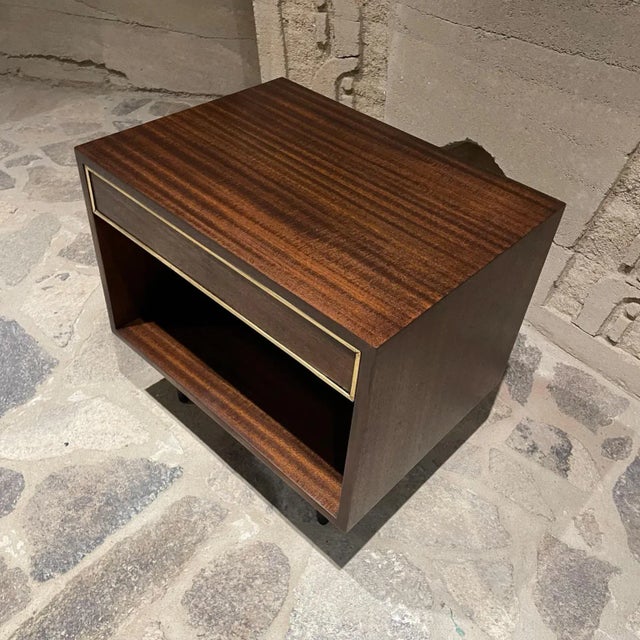 1950s Harvey Probber Demure Mahogany Nightstand Fall River, Mass For Sale In San Diego - Image 6 of 12