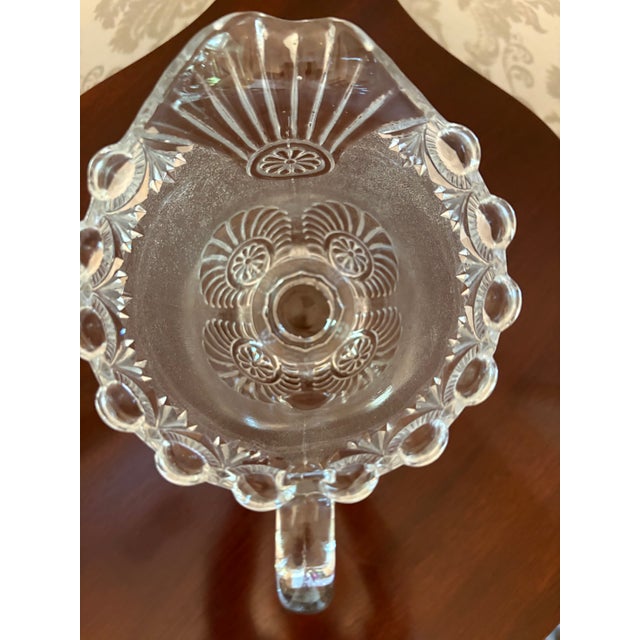 Early 20th Century Antique Westmoreland Shell and Jewel Pressed Glass Pitcher 8" Tall For Sale - Image 5 of 6