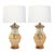 Pair Bohemian Frosted Flash Glass Overlay Lamps With Classical Figures For Sale