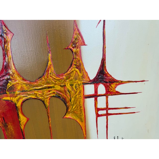 1960s 1960s Carlo of Hollywood Gothic Oil on Canvas Painting by 'Slater'- Framed For Sale - Image 5 of 12