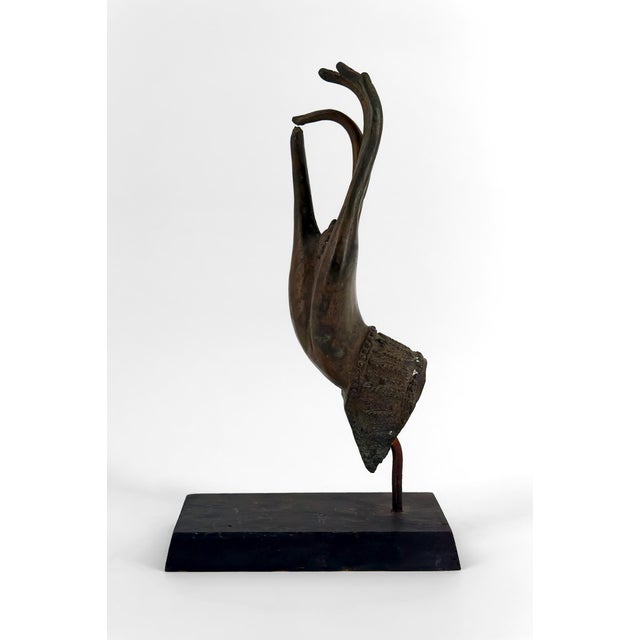 Metal Thai Artist, Buddha Hand Mounted on Base, 20th Century, Bronze For Sale - Image 7 of 9