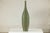 Tall Ribbed Artisan Ceramic Vase with Green Glaze and Narrow Neck For Sale In New York - Image 6 of 13