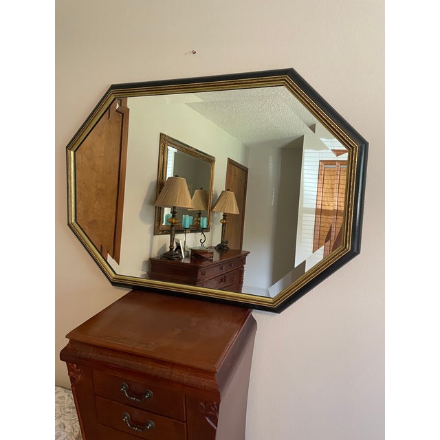 1970s-80s Large Beveled Octagonal Wall Mirror, Edward Art Products For Sale - Image 4 of 14