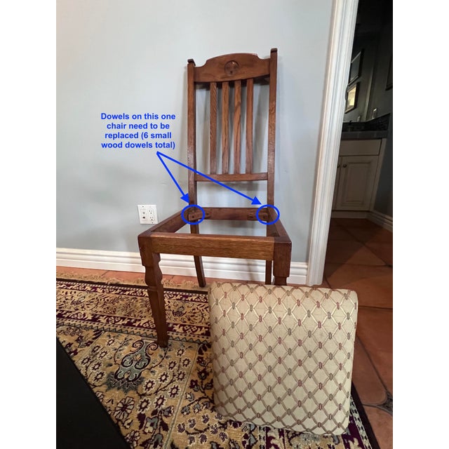 English Expanding Wind Out Dining Table With Joseph Fitter Screw Expander (Late 19th Century) & 5 Chairs For Sale - Image 14 of 15