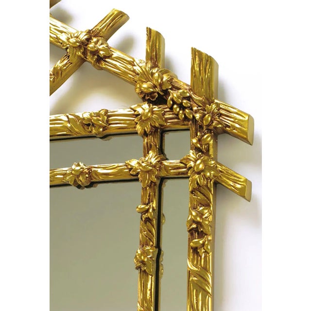 Gilt Black Forest Style Mirror With Segmented Frame For Sale - Image 4 of 7