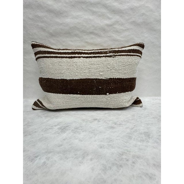 Turkish Hemp Pillow Cushion Natural Ivory Brown Pillow Cushion Cover 16" x 24" #30078 Enhance your home decor with our...