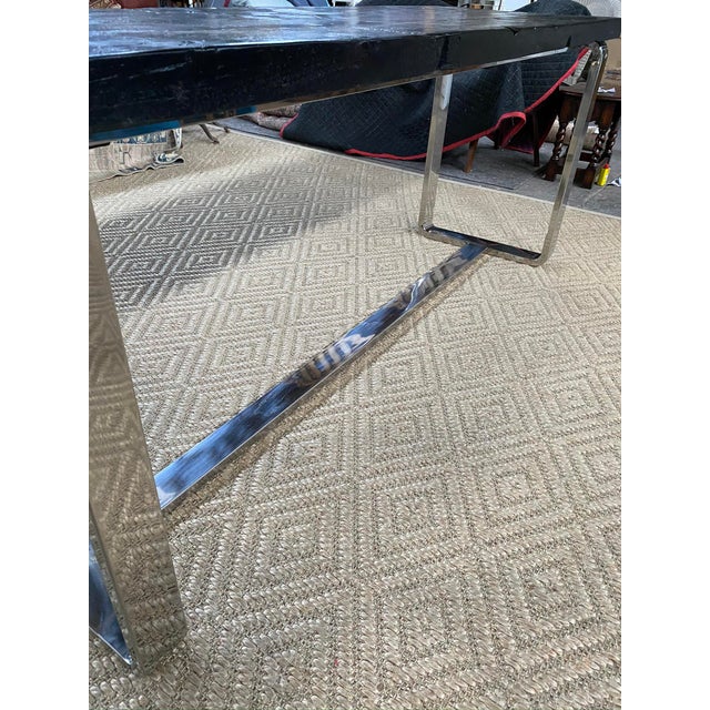Contemporary Timothy Oulton Wood & Metal Console For Sale - Image 3 of 12