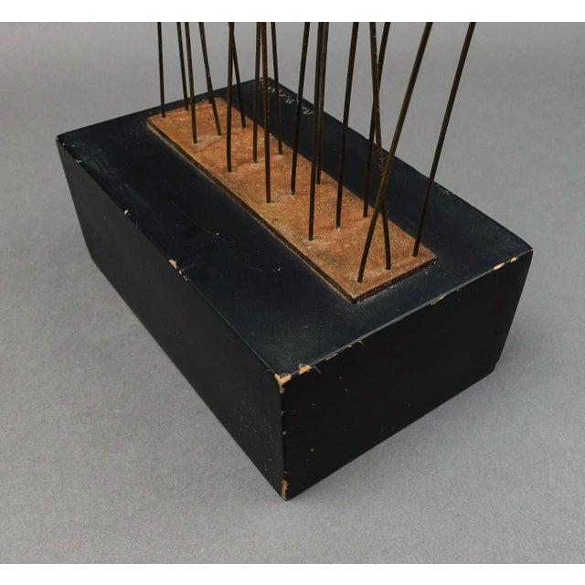 Ray Berger Brutalist Mid-Century Modern Vintage Cattail Mixed Metal Kinetic Art Sculpture For Sale - Image 9 of 11