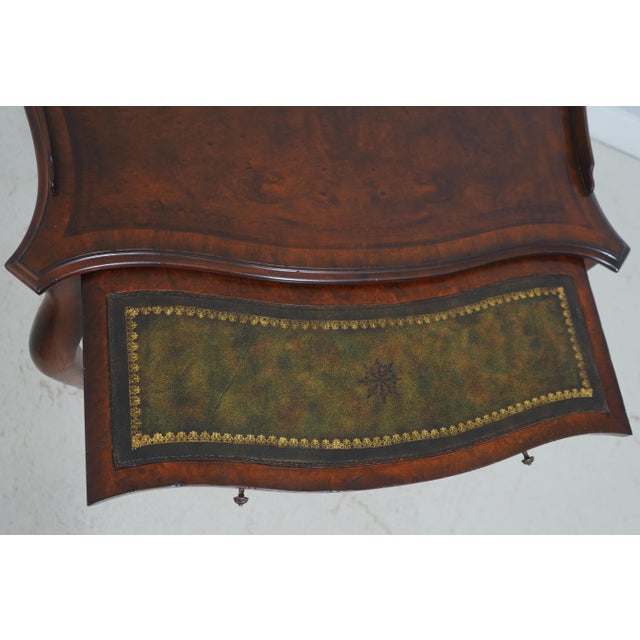 1980s Maitland Smith French Country Mahogany Leather Top Writing Desk For Sale - Image 5 of 18