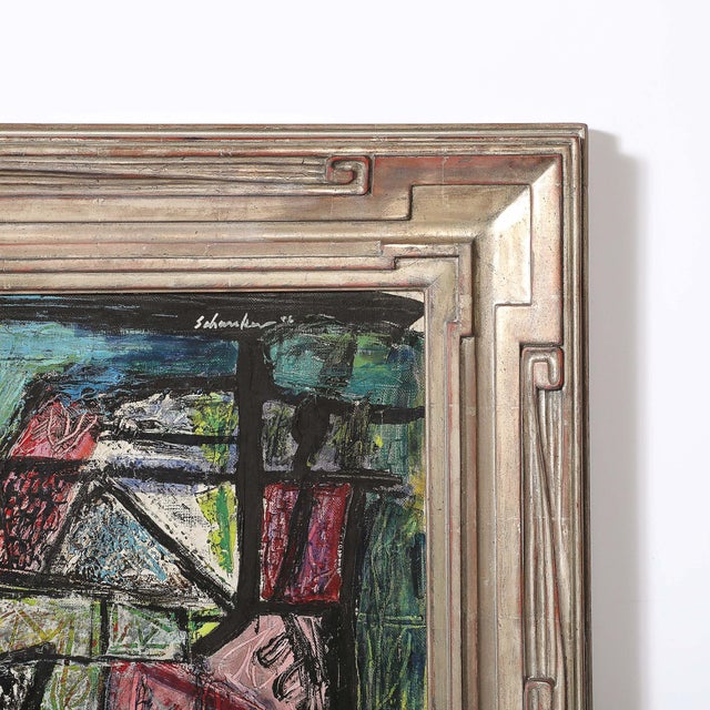 1940s Mid-Century Abstract Textural Composition in Oil on Canvas Painting by Louis Schanker For Sale - Image 5 of 18