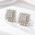 18k White Gold Square Cluster Pear & Round Rose-Cut Diamond Earrings, Pair For Sale In New York - Image 6 of 6