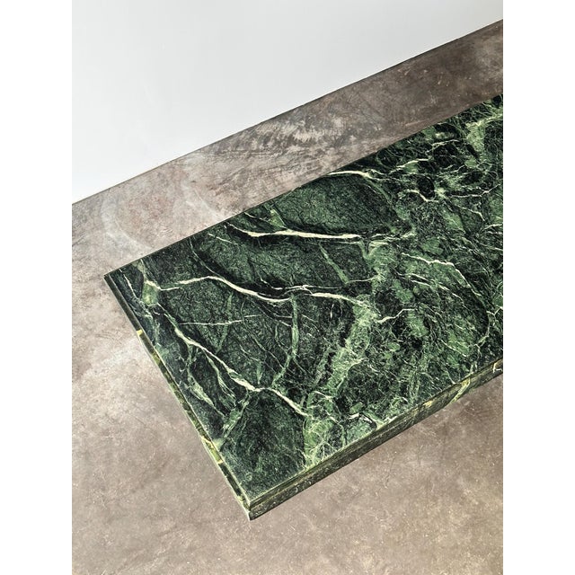 Verde Alpi Marble Pedestal Coffee Table, Italy, 1980s For Sale - Image 11 of 14