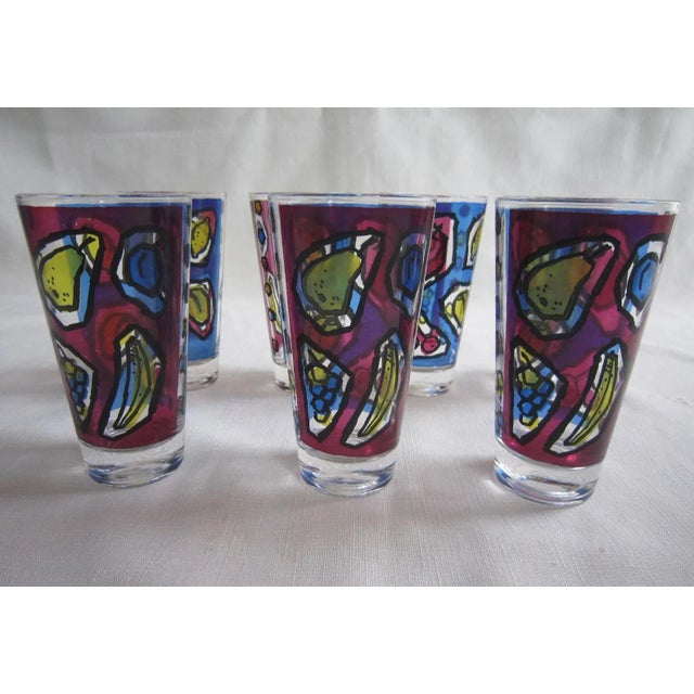 Mid-Century Modern Fred Press Fruit Highball Glasses, S/7 For Sale - Image 3 of 6