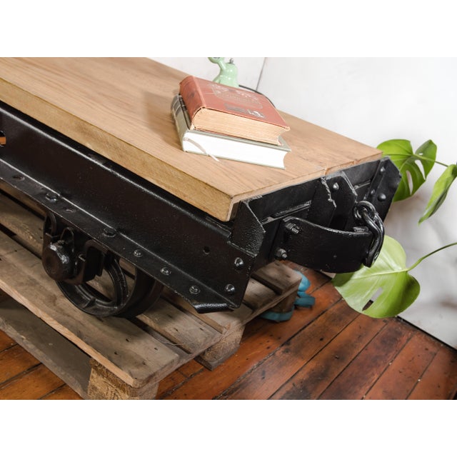 Metal Vintage French Mining Cart Coffee Table, 1920s For Sale - Image 7 of 18