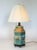 Late 20th century reverse painted hexagonal tang horse table lamp. Wired and in working condition. Uses standard 60 watt...