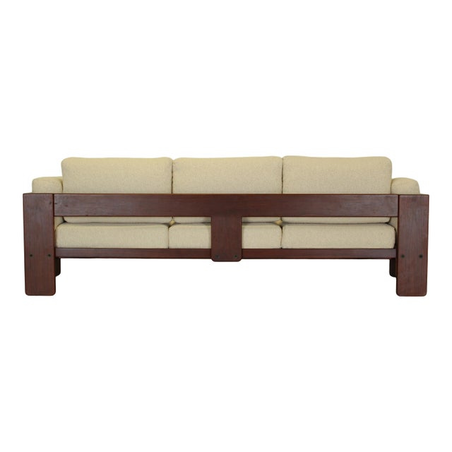 Brown Mid-Century Modern Bastiano 3-Seater Sofa in Walnut and Bouclé by Afra & Tobia Scarpa for Gavina, Italy, 1966 For Sale - Image 8 of 18