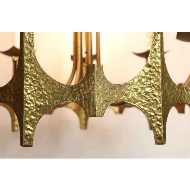 Moe Light 1960s MCM Vintage Brutalist Chandelier by Moe Bridges For Sale - Image 4 of 8