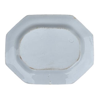 19th Century Pure White English Ironstone Octagonal Platter For Sale