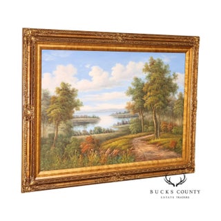W. Hampton Landscape Painting, Lakeshore For Sale