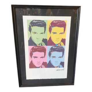 21st Century Andy Warhol Pop Art Framed Elvis Presley 52/100 Lithography For Sale
