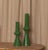 Set of 2 lanco green ceramic candleholders by simone & marcel dimensions: short: ø 11 x h 31 cm. Tall: ø 11 x h 41 cm....