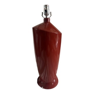 Vintage Postmodern Oxblood Ceramic Table Lamp For Sale