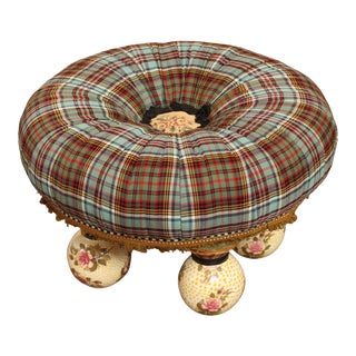 Mackenzie-Childs Vintage 'Compass Rose' Ottoman For Sale