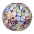 Fratelli Toso Murano Vintage Millefiori Mosaic Italian Art Glass Ball Shaped Flower Bud Vase For Sale