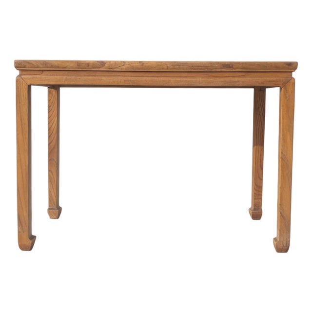 40" Long Elm Square-Corner Table For Sale