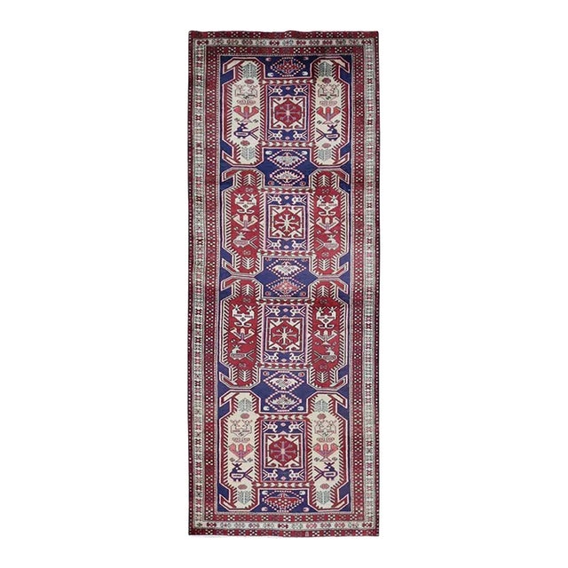 1960s Blue Vintage Oriental Rug For Sale
