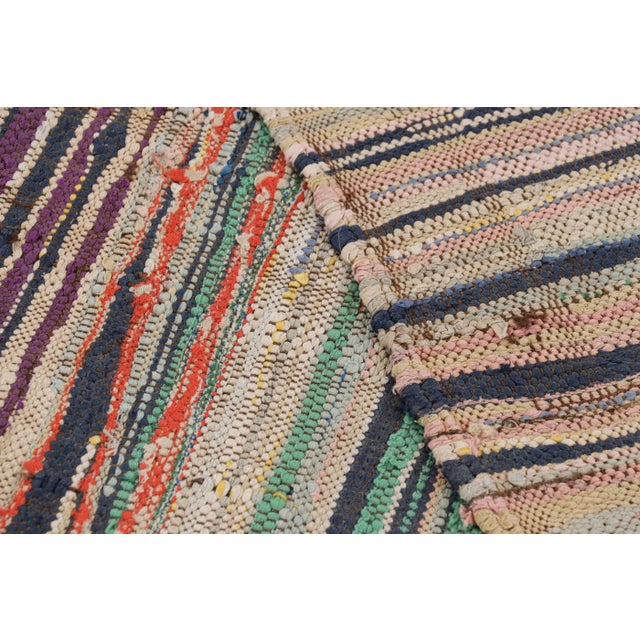 Textile Vintage Moroccan Kilim Rug in Polychromatic Stripes, From Rug & Kilim For Sale - Image 7 of 7