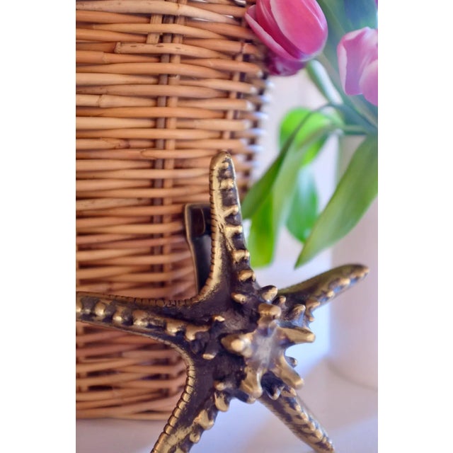 1990s Heavy Brass Starfish Door Knocker For Sale - Image 4 of 4