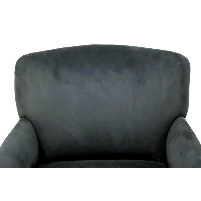 Late 20th Century Classic Gallery Contemporary Beau Green Velvet Club Chair For Sale - Image 5 of 10